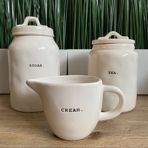 RAE DUNN Typewriter Tea Sugar Cream Set Ivory